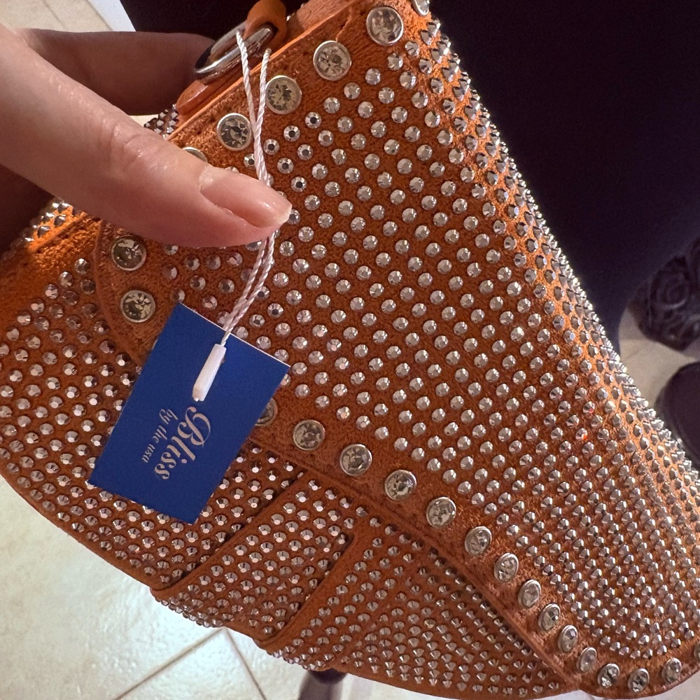 Bliss Orange Rhinestone Mini Bag